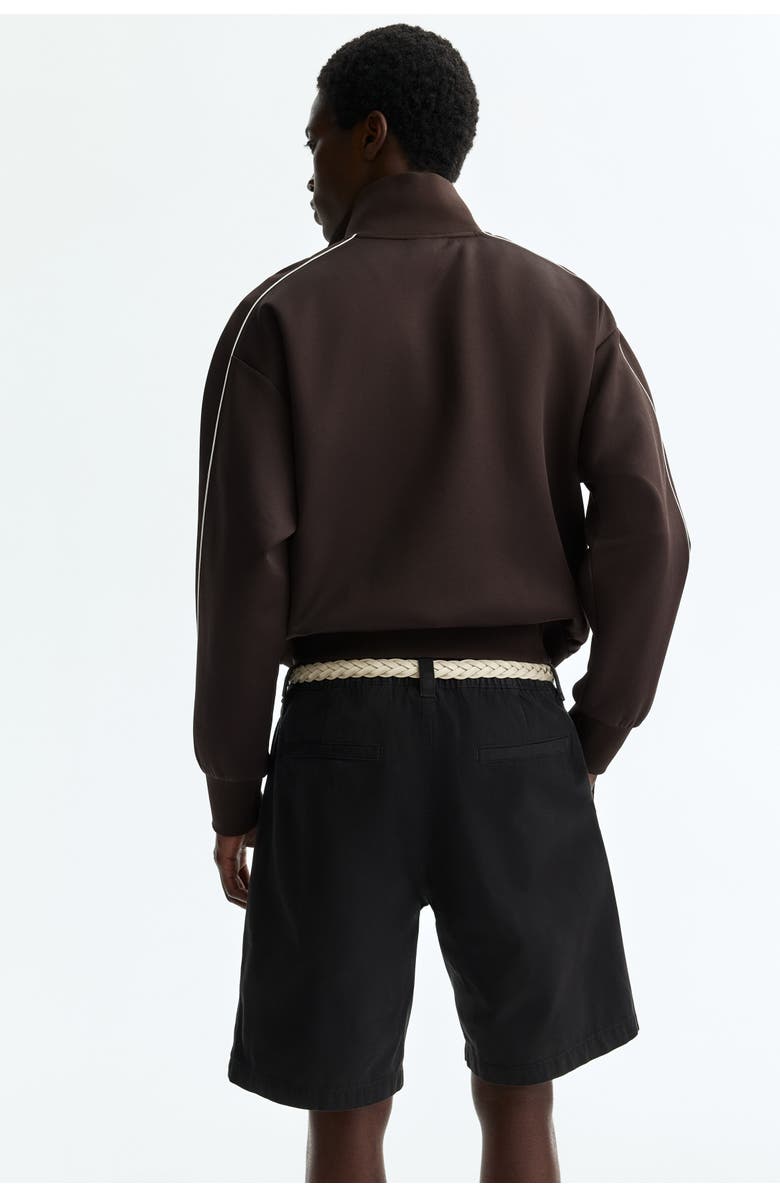 H&M Relaxed Fit Cotton Chino Shorts, Alternate, color, Black