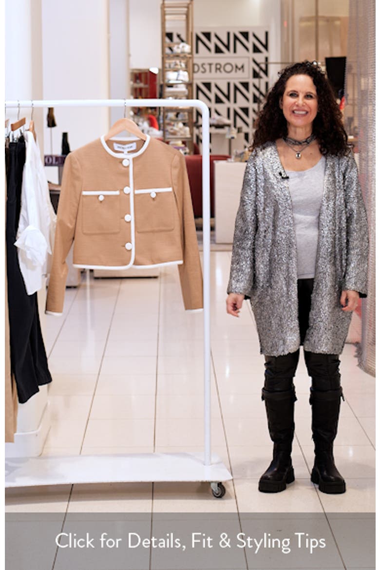 Beale Contrast Detail Cotton Blend Tweed Jacket video