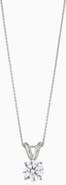 Oradina 14K Solid Gold Luminous 2 Carat Lab Diamond Solitaire Necklace