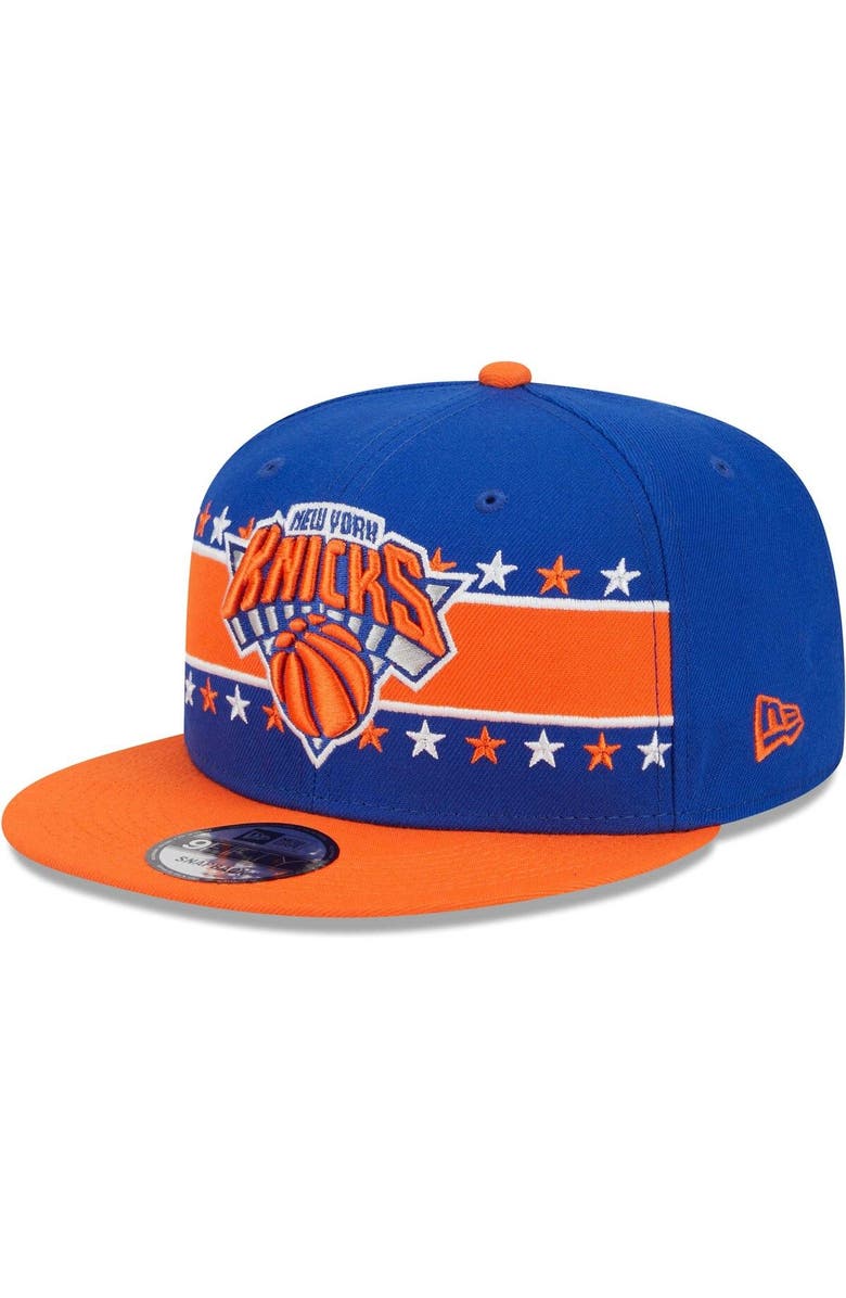 New Era Men's New Era Blue New York Knicks Banded Stars 9FIFTY Snapback Hat, Main, color, 