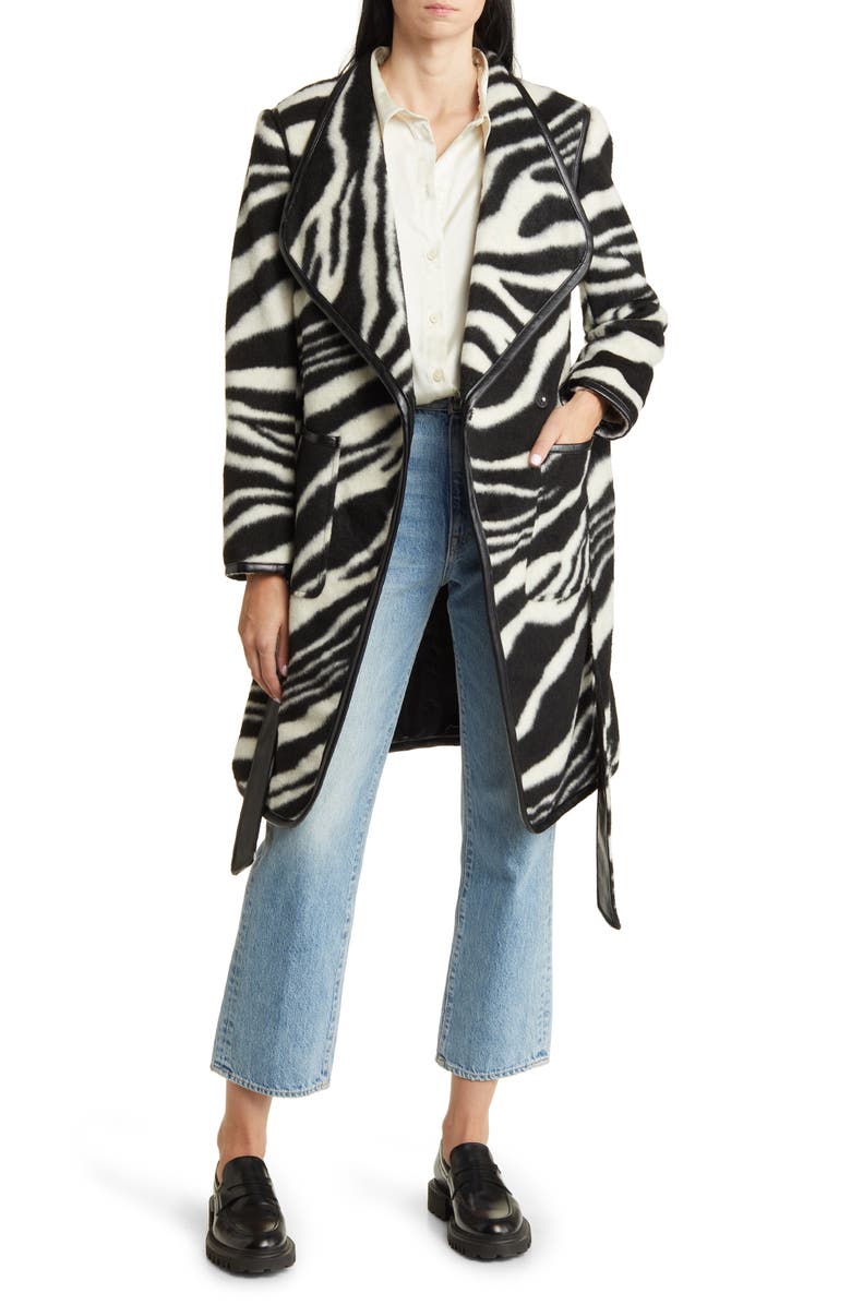 Via Spiga Belted Wrap Coat, Alternate, color, 