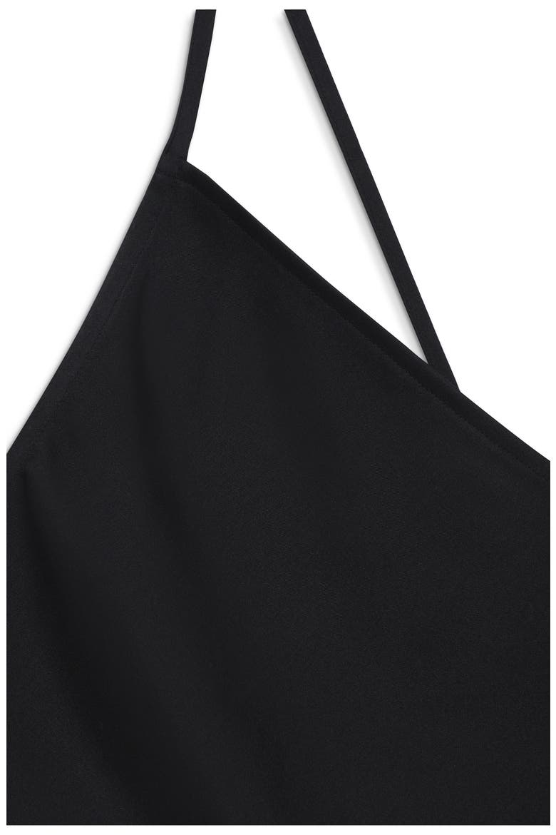 Mandy One-Shoulder Silk Top, Alternate, color, BLACK