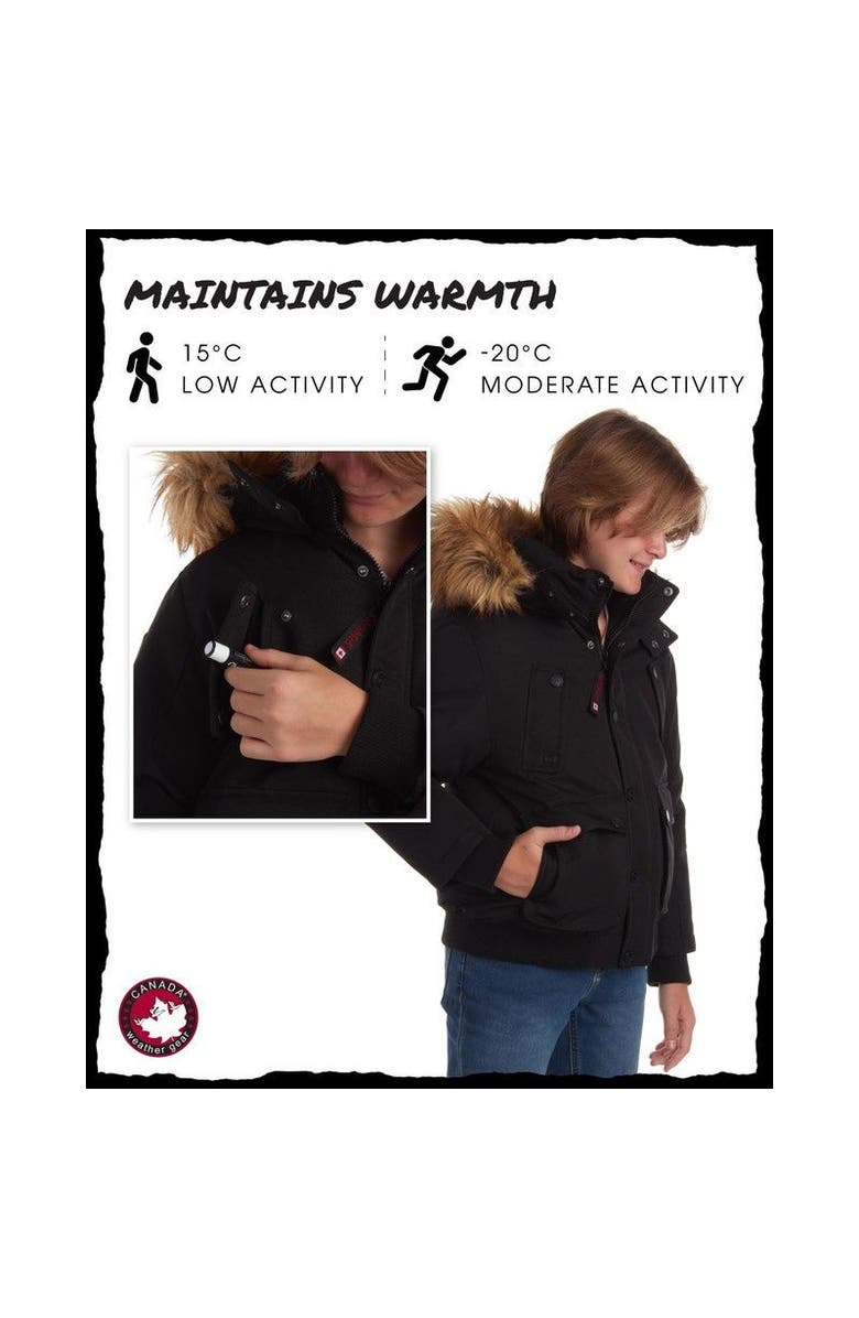 CANADA WEATHER GEAR Boys' Winter Bomber Jacket, Alternate, color, Black