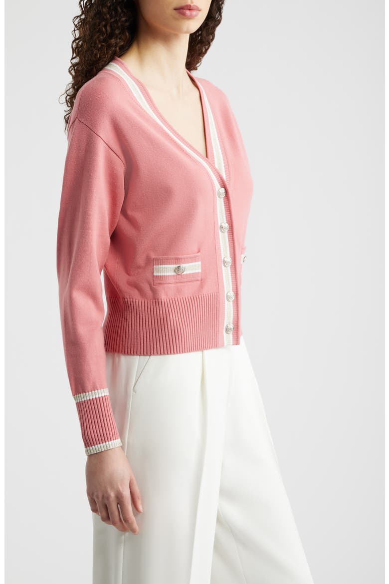 The Kiva Metallic Stripe Cardigan, Alternate, color, DRAGON FRUIT