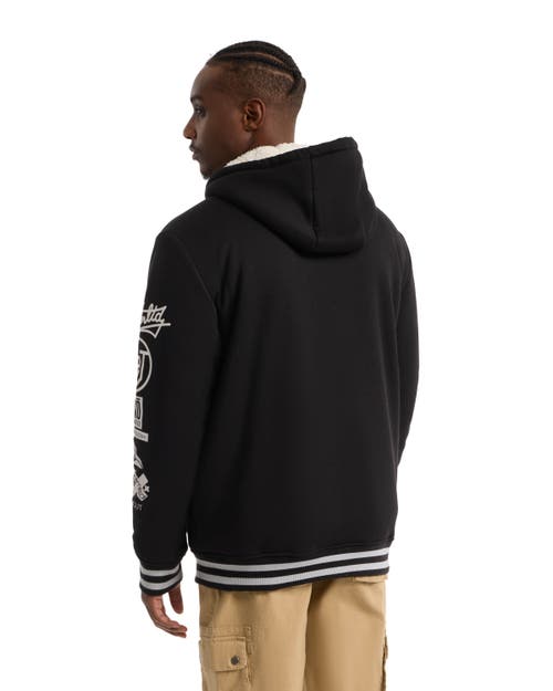 Ecko Unltd Reknown Faux Shearling Varsity Jacket In Black