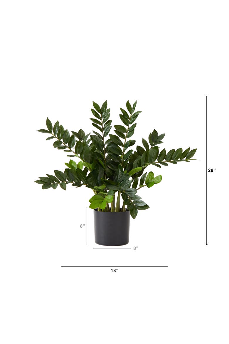 28-in Artificial Zamioculcas Plant with Decorative Planter, Alternate, color, Green