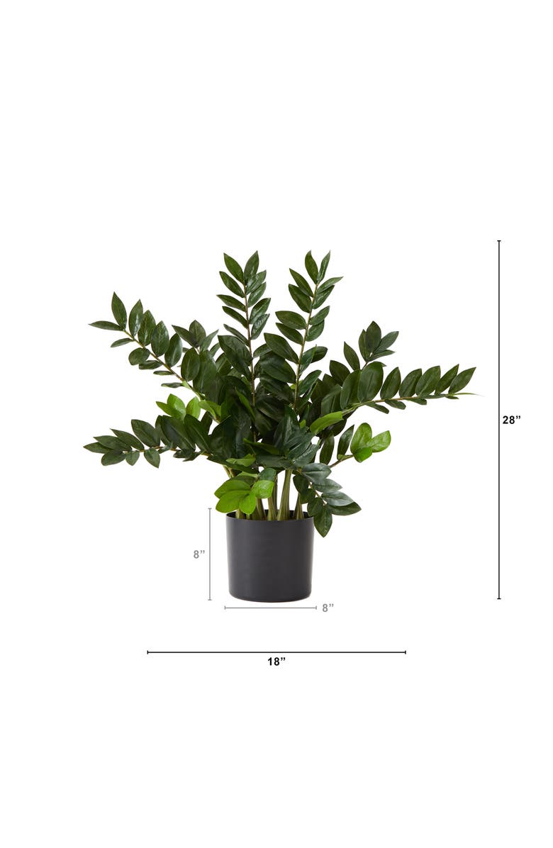 NEARLY NATURAL 28-in Artificial Zamioculcas Plant with Decorative Planter, Alternate, color, Green