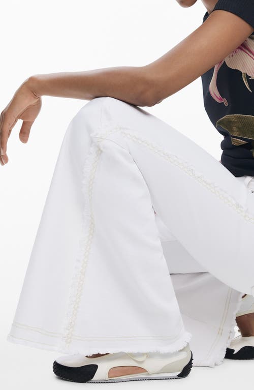 Desigual Flare Leg Jeans In White