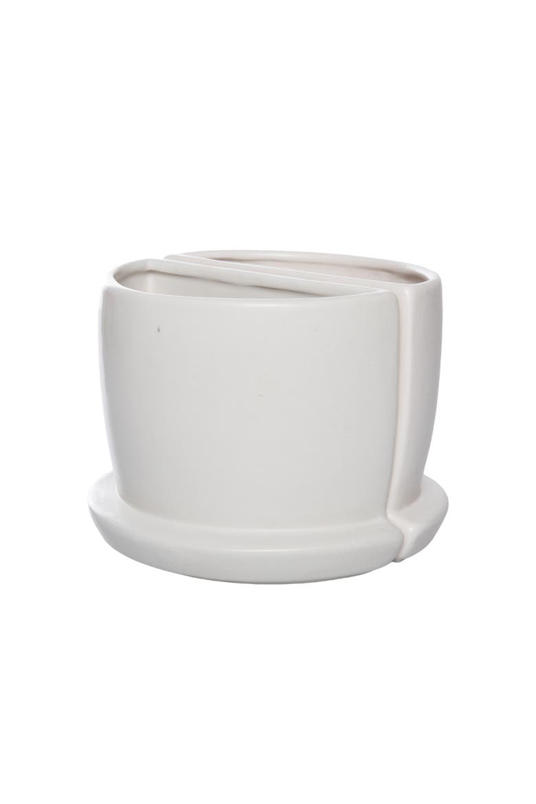 Dolomite Cream Planter Bookends Set of 2 White for Spring Garden Decor, Main, color, White