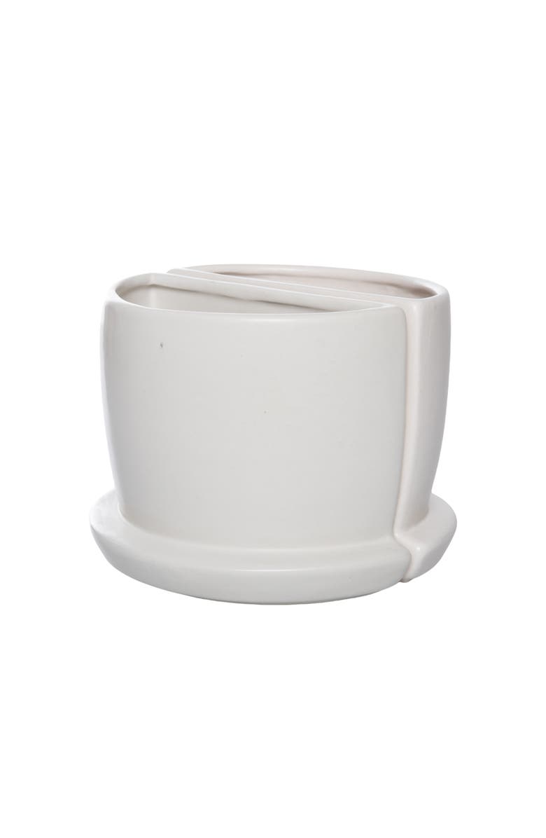 Transpac Dolomite Cream Planter Bookends Set of 2 White for Spring Garden Decor, Main, color, White