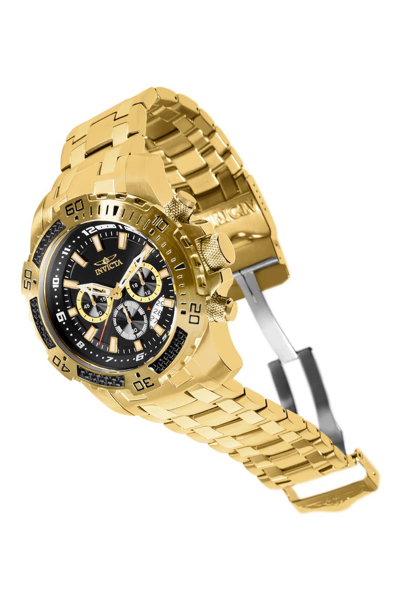 Pro Diver Chronograph Watch, 51mm, Alternate, color, BLACK/ GOLD