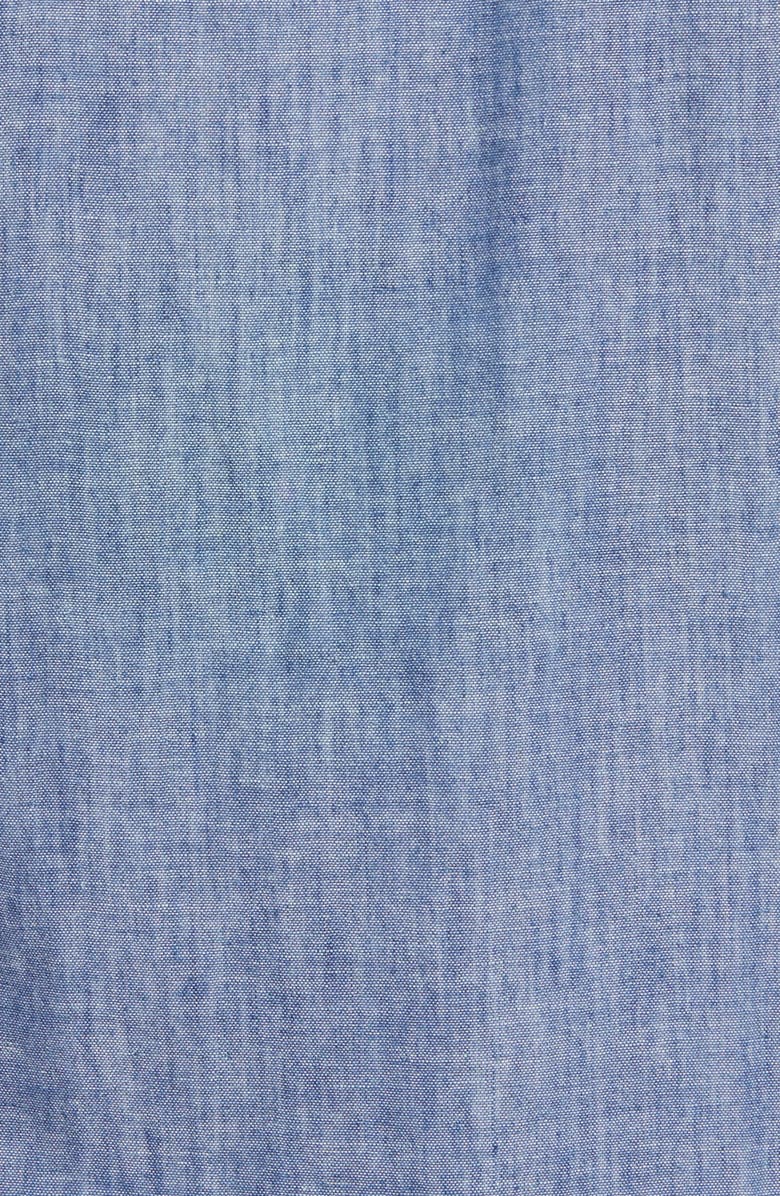 HIROSHI KATO Slim Fit Double Gauze Button-Up Shirt, Alternate, color, Light Indigo