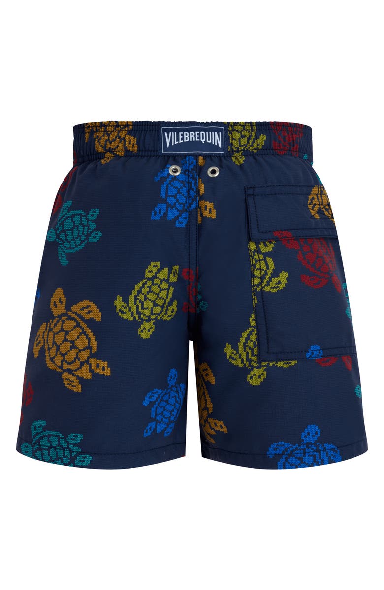 Vilebrequin Kids' Ronde Des Tortues Tricot Swim Shorts, Alternate, color, Bleu Marine