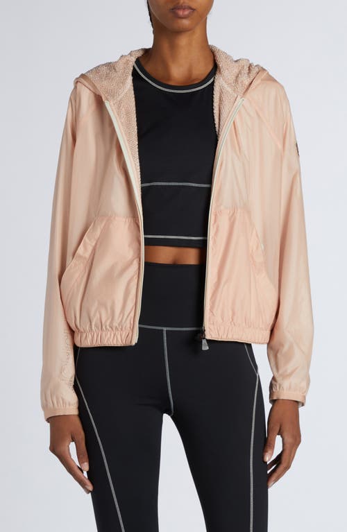 Moncler Grenoble Nylon Hooded Jacket In Mother Of Pearl