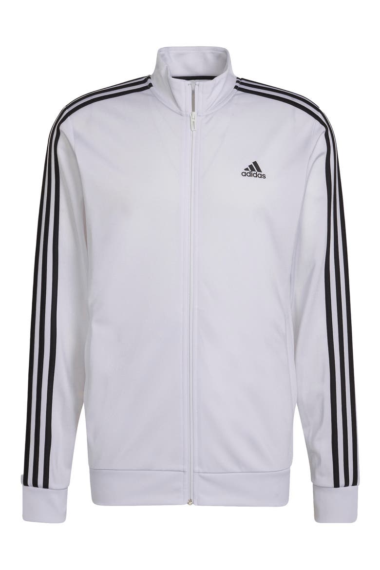 Essentials Warm-Up 3-Stripes Track Jacket, Main, color, WHITE/BLACK