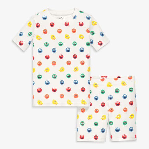 Kids Organic Short Sleeve Sesame Street Friends PJ Set (Toddler, Little Kid, Big Kid)