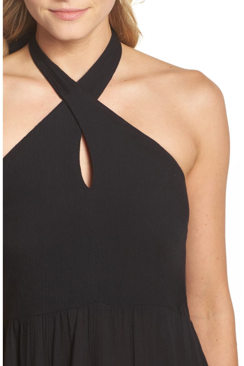 Midi Tie Back Cover-Up Dress, Alternate, color, BLACK