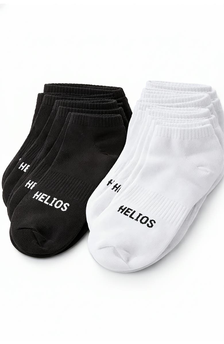HELIOS THE HEATED COAT 10-Pack Low Cut Socks, Main, color, Black And White