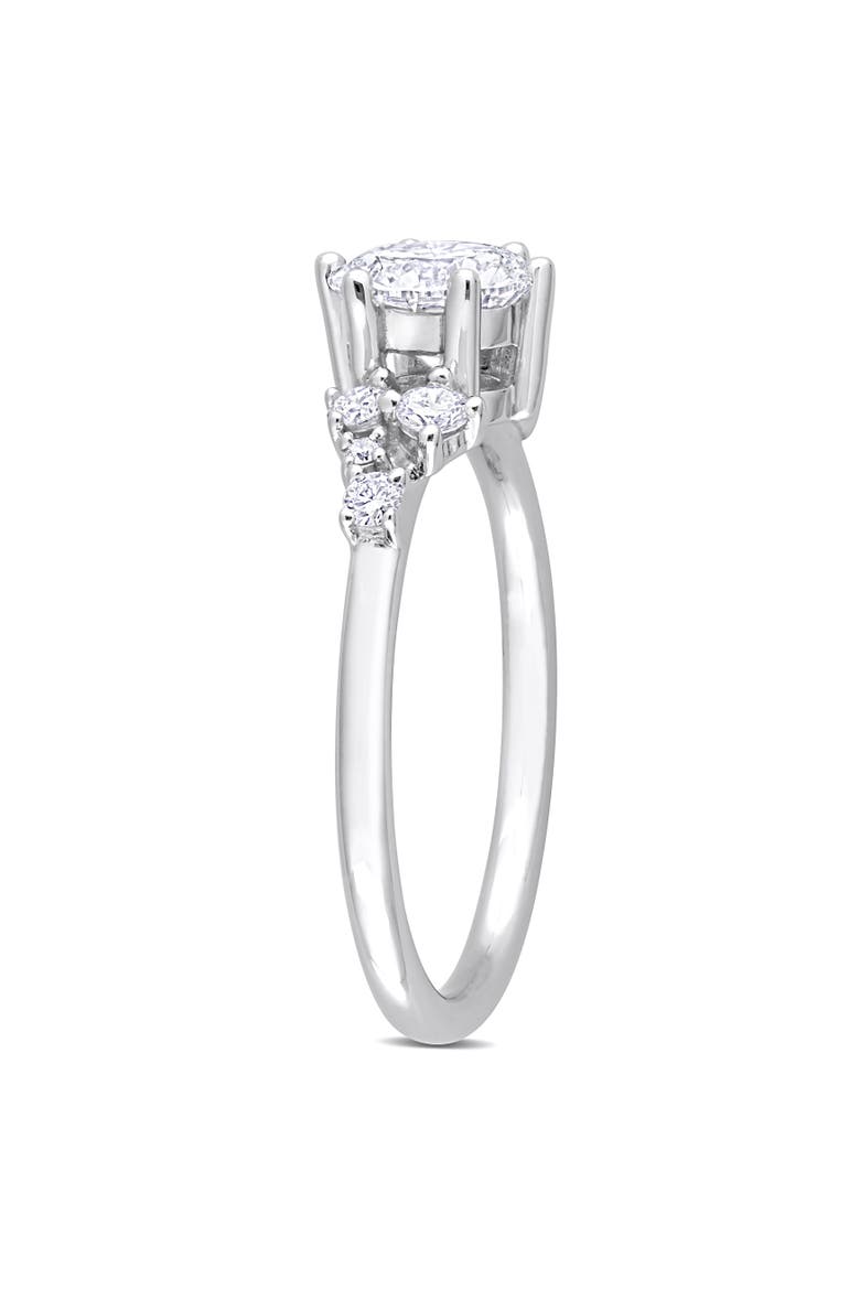 1-1/4 CTW Lab-Grown Diamond Cluster Ring 14k, Alternate, color, White Gold