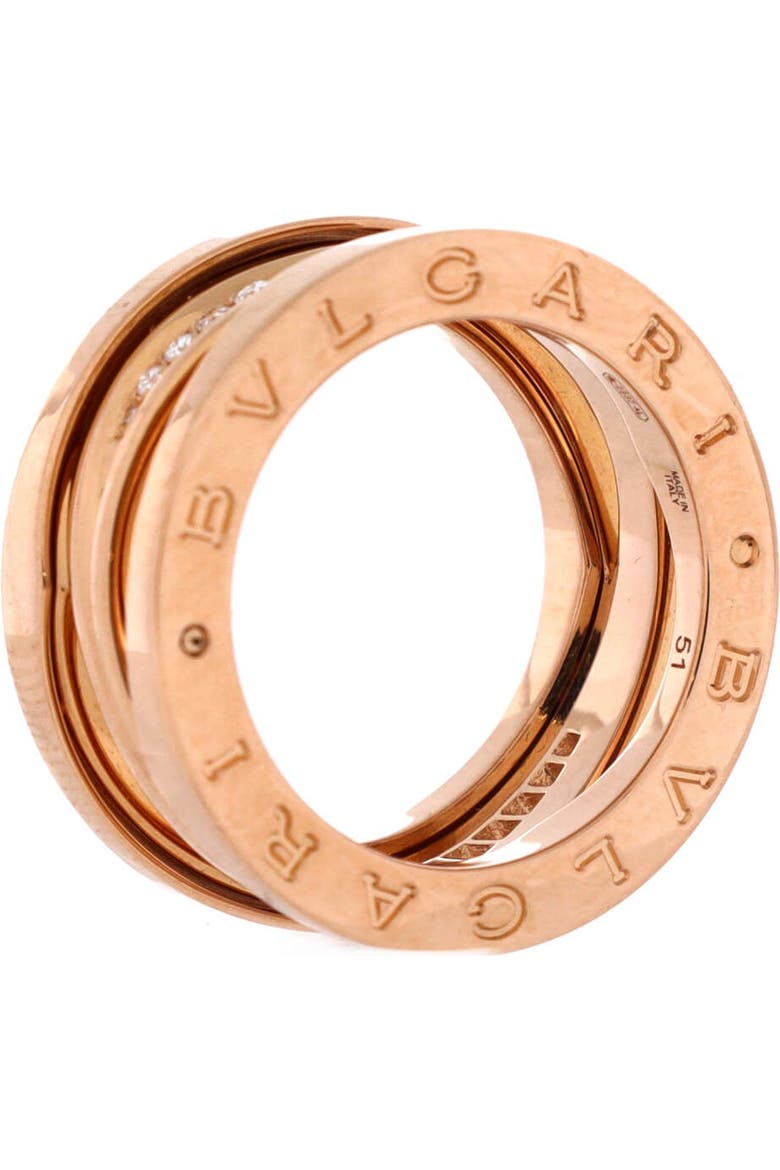 Gold Types Design Pre-Owned Bvlgari B.Zero1 Design Legend Zaha Hadid Three Band Ring 18K ...