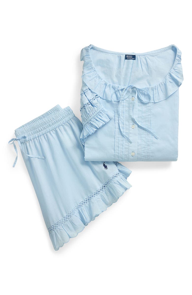 Polo Ralph Lauren Lace Detail Cotton Short Pajamas, Alternate, color,