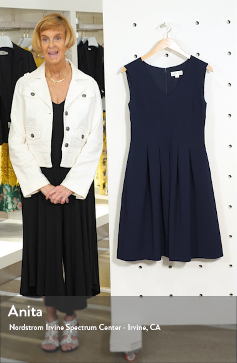 Sleeveless Crepe Fit & Flare Dress, sales video thumbnail