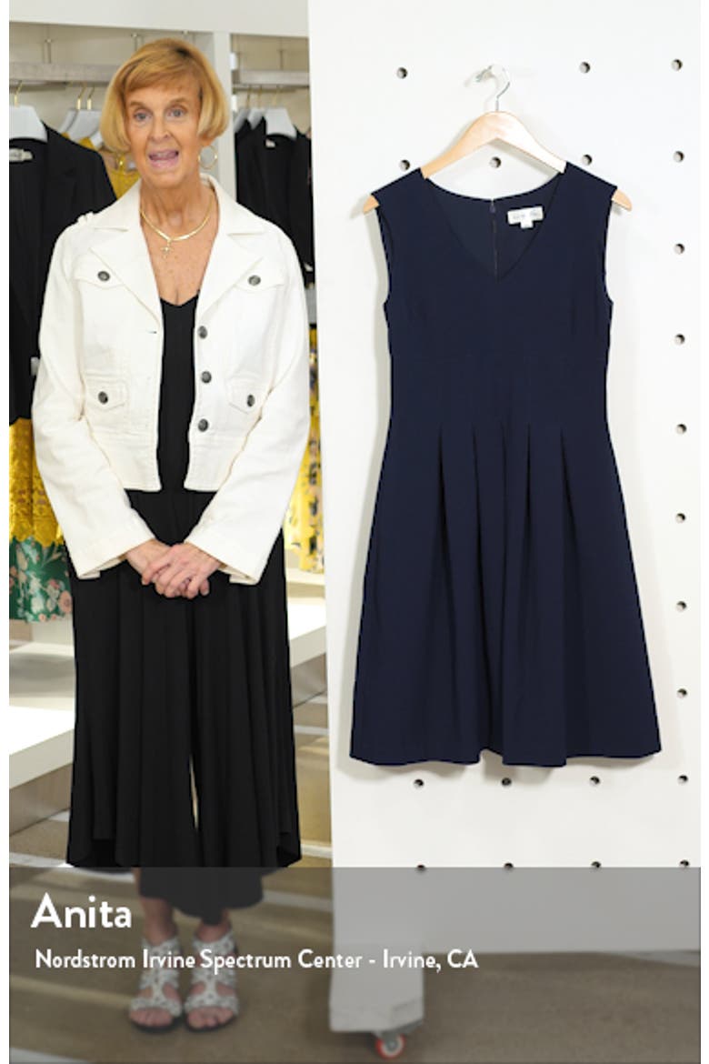Sleeveless Crepe Fit & Flare Dress video