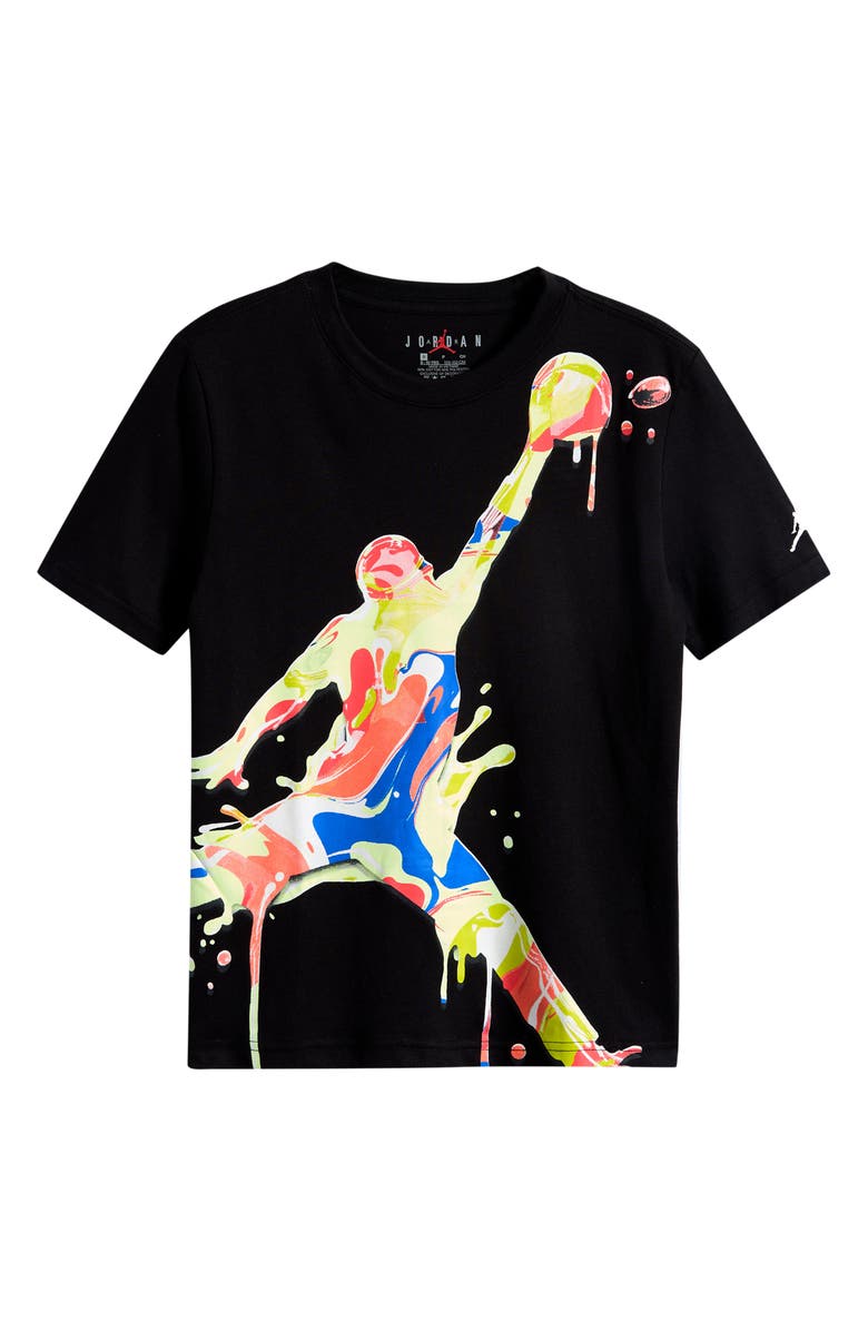 Jordan Kids' Splash Paint Graphic Cotton Blend T-Shirt, Main, color, Black
