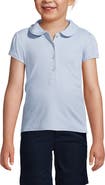 Lands' End Girls Short Sleeve Peter Pan Collar Polo Shirt