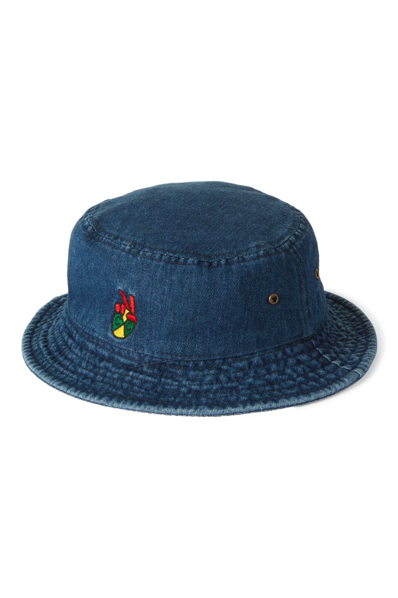 Label Logo Bucket Hat, Alternate, color, DARK INDIGO