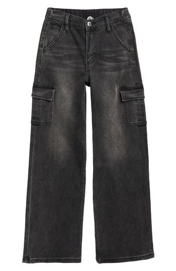 Ymi Kids' Skater Cargo Jeans In Gray