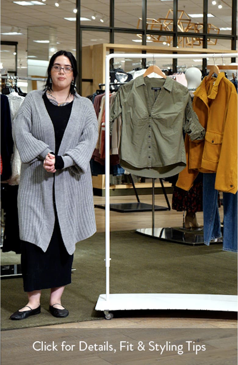 Porta Ruched Cotton Button-Up Shirt, sales video thumbnail