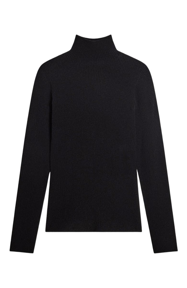 Almina Concept Slim Ribbed Turtleneck, Alternate, color, Black