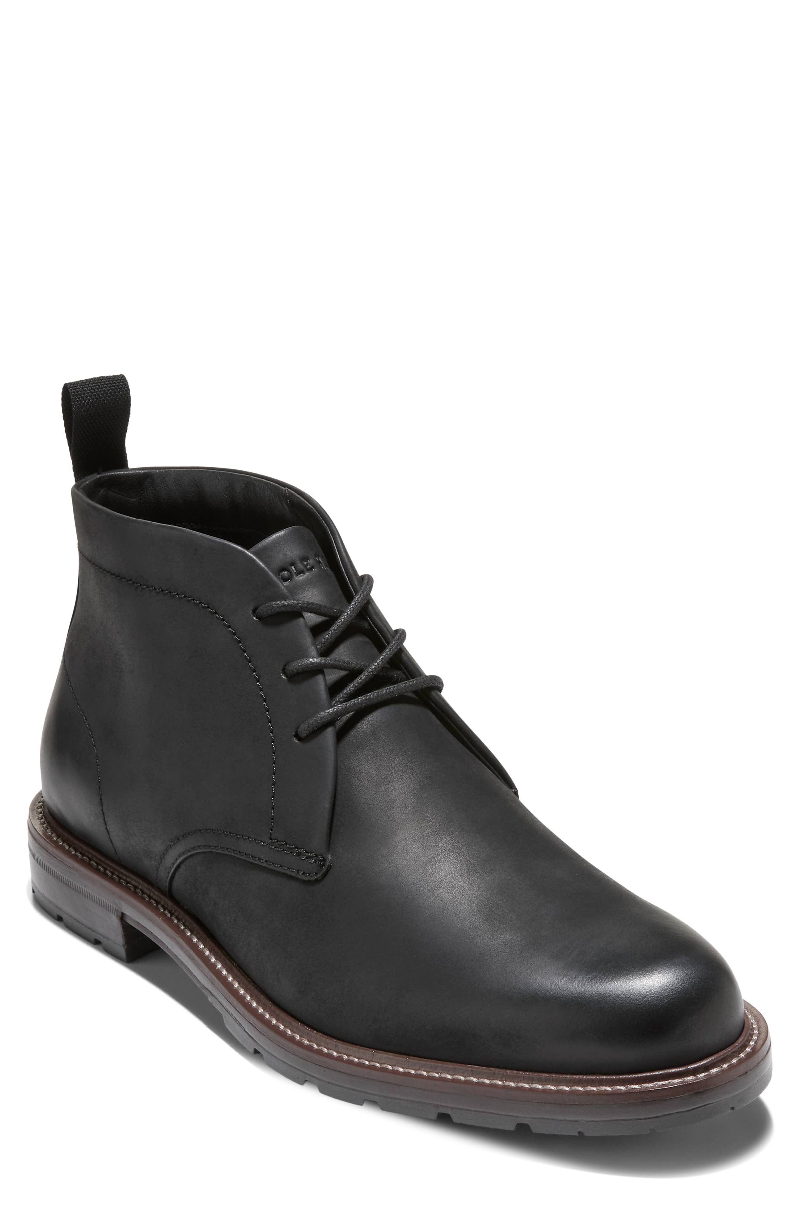 Cole Haan Roundhill Grand Waterproof Chukka Boot, Main, color, Black Nubuck / Dark Natural