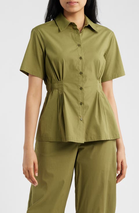 Pleated Waist Shirt (Regular & Petite)