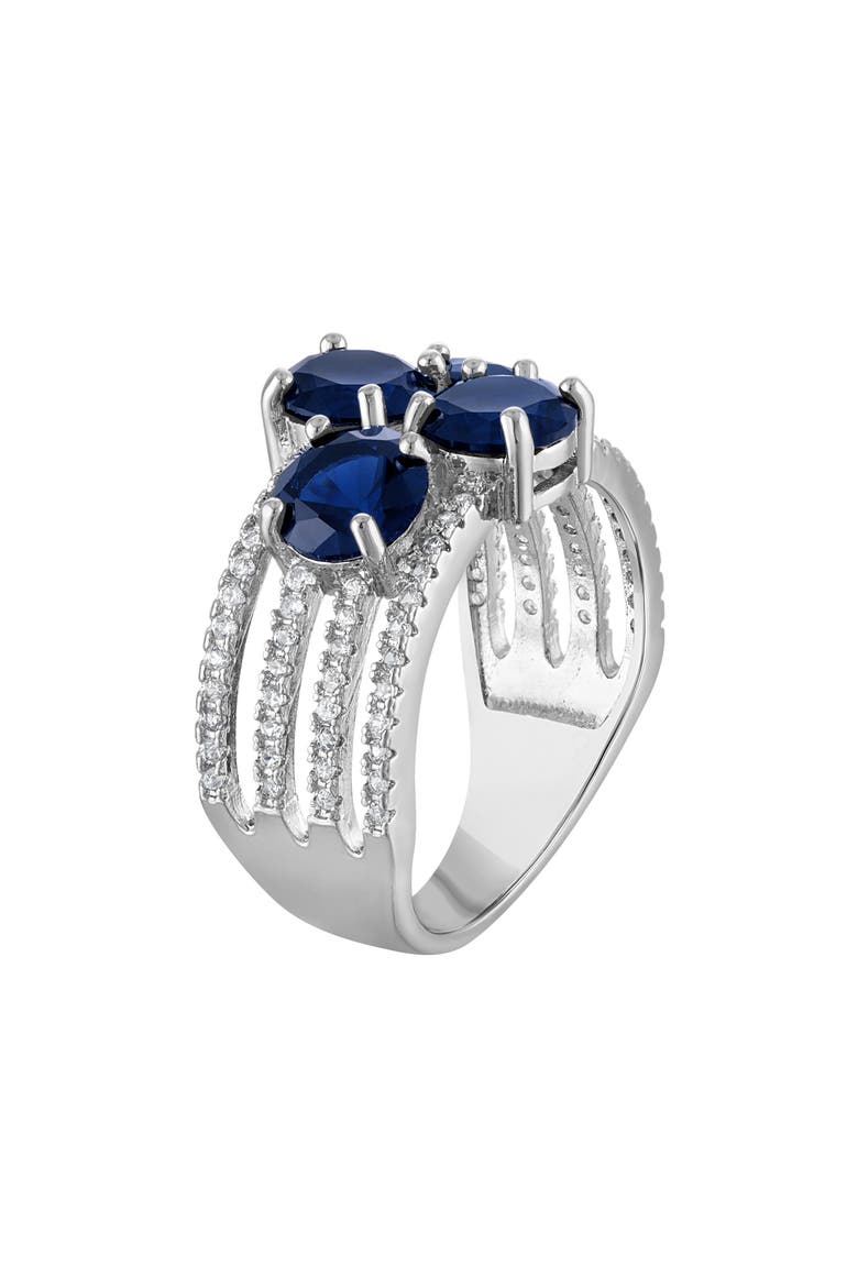 Lab Created Sapphire Statement Ring, Alternate, color, BLUE
