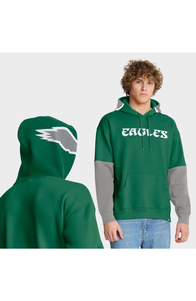 FANATICS Men's Fanatics Kelly Green Philadelphia Eagles Helmet Retro Pullover Hoodie, Main, color, Kelly Green