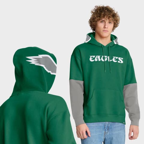 Men's Fanatics Kelly Green Philadelphia Eagles Helmet Retro Pullover Hoodie