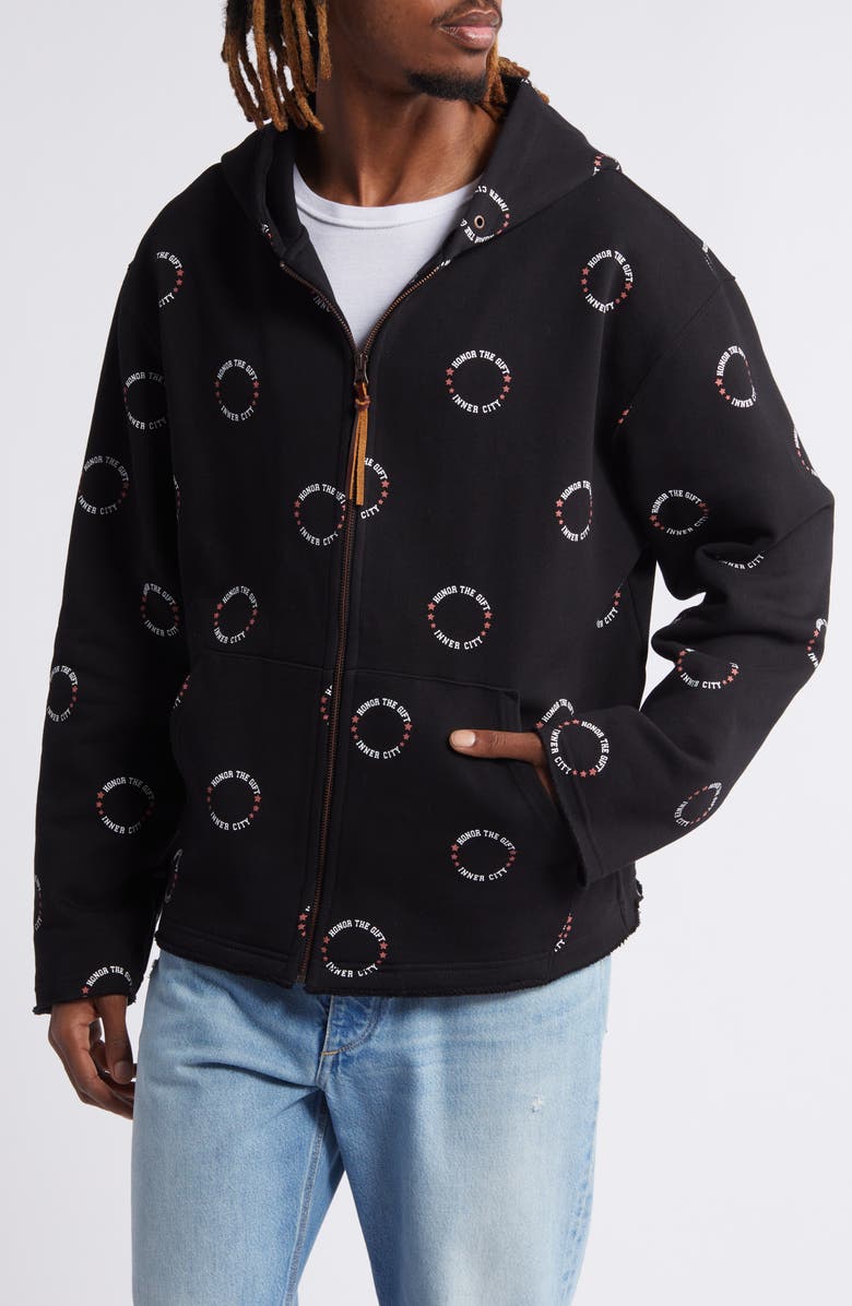 HONOR THE GIFT Front Zip Oversize Cotton Zip-Up Hoodie, Alternate, color,