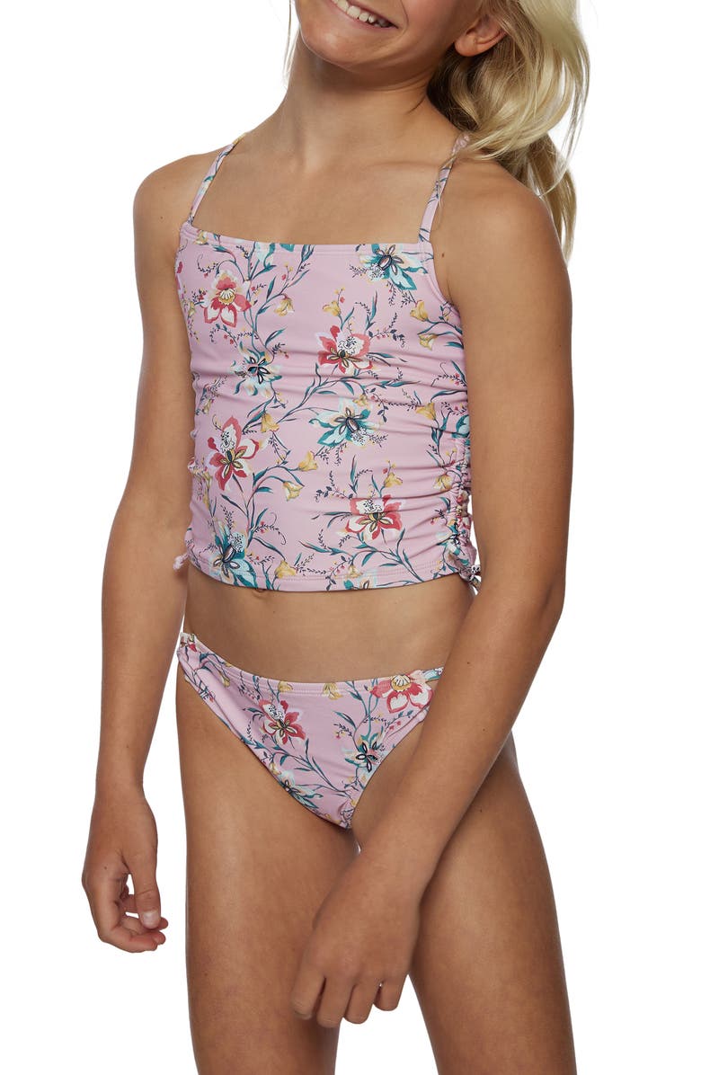 O'Neill Kids' Sydney Floral Print Tankini Two-Piece Swimsuit, Alternate, color, 