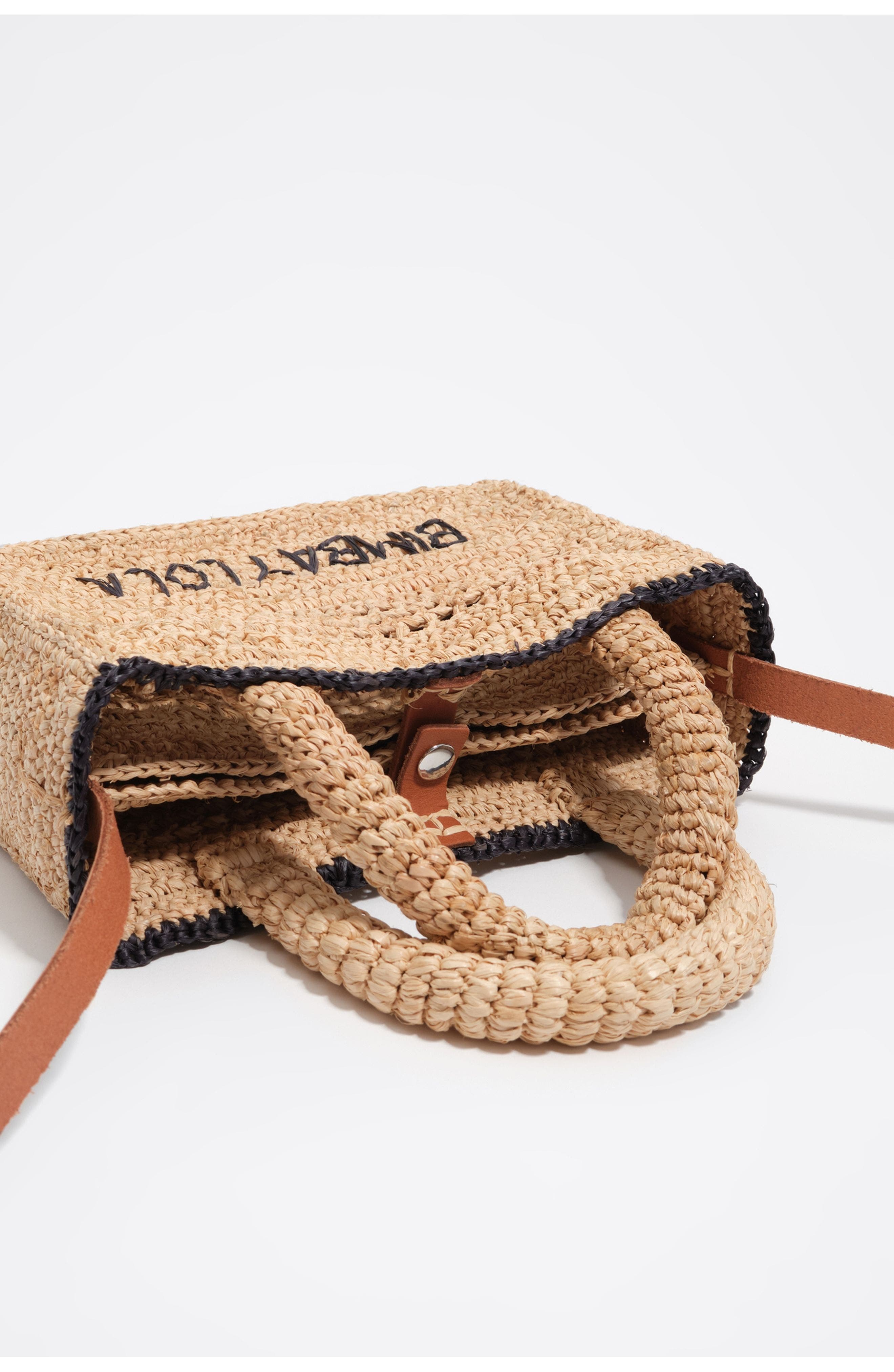 Bimba y Lola Raffia Mini Bag, Alternate, color, Natural