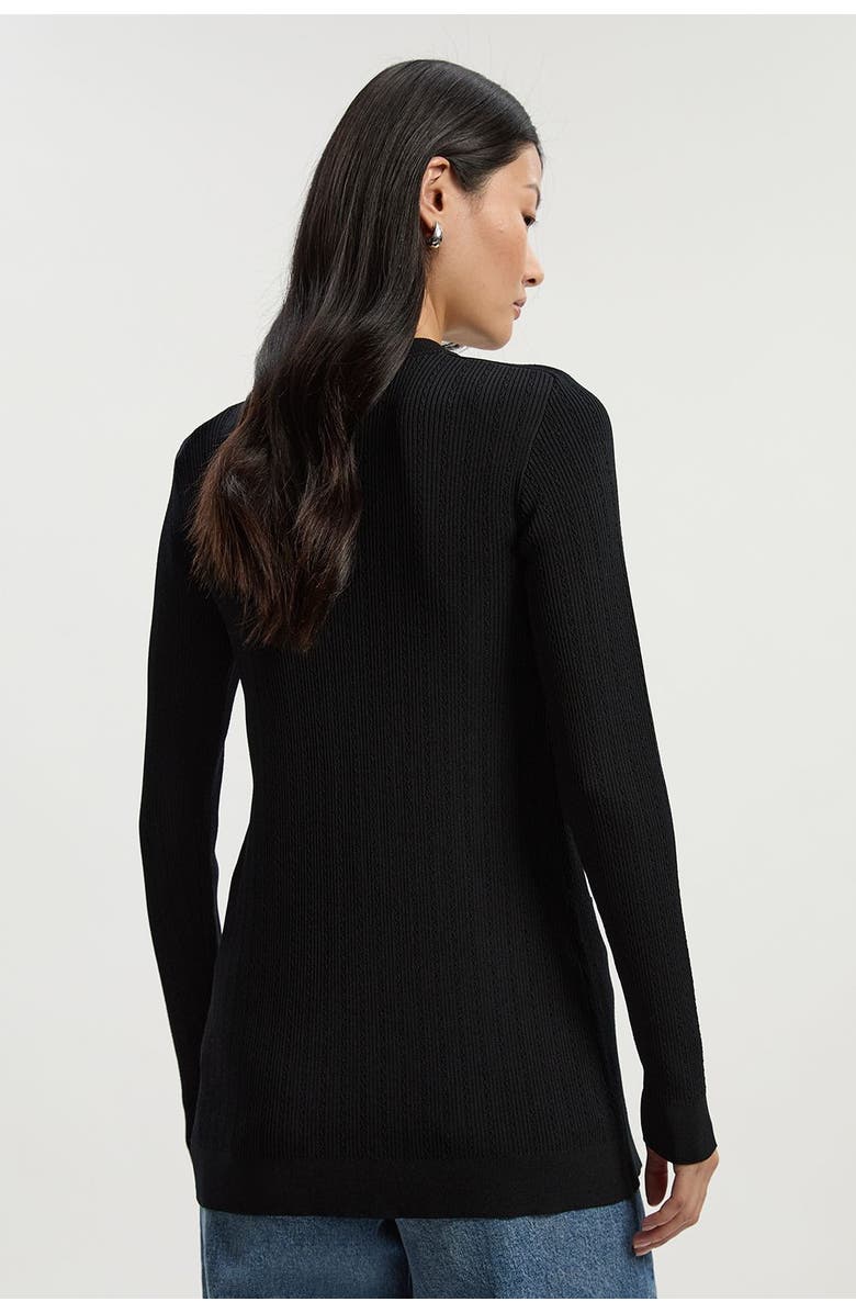 Karen Millen Dome Button Longline Knitted Cardi, Alternate, color, Black