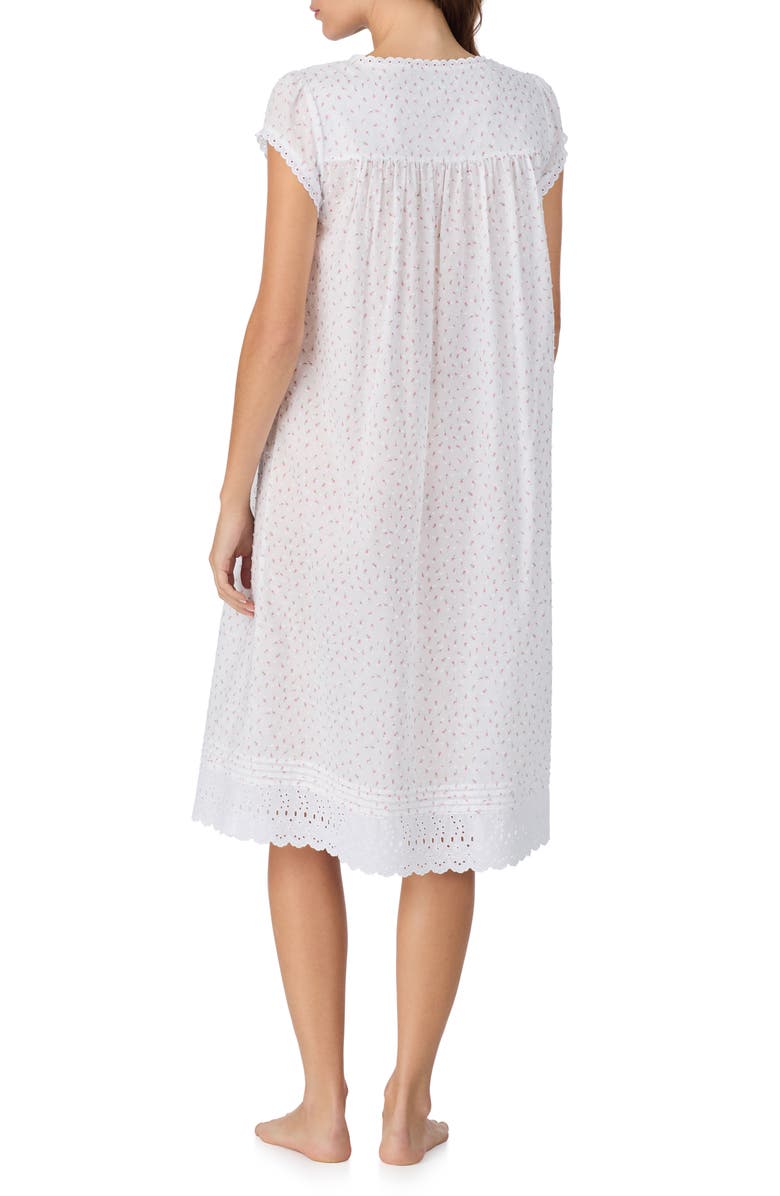 Eileen West Waltz Cap Sleeve Cotton Nightgown, Alternate, color, Rosbud Print