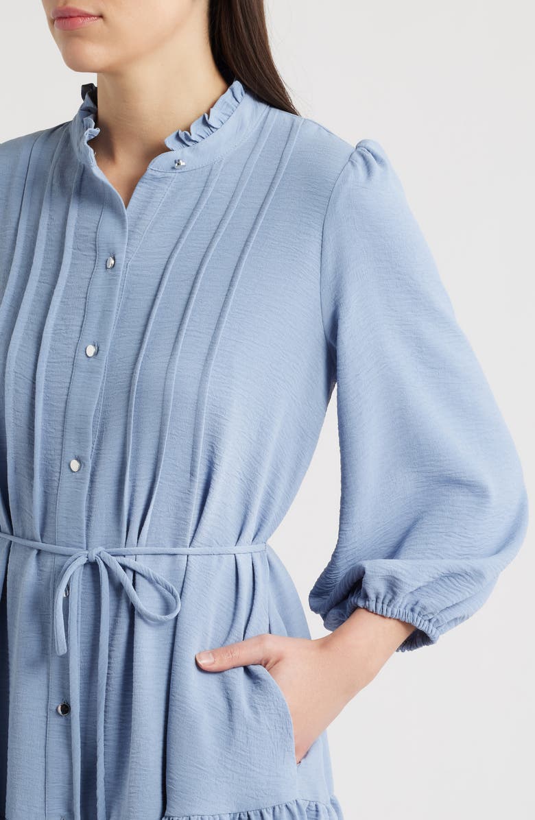 Julia Jordan Ruffle Tie Waist Dress, Alternate, color, Blue