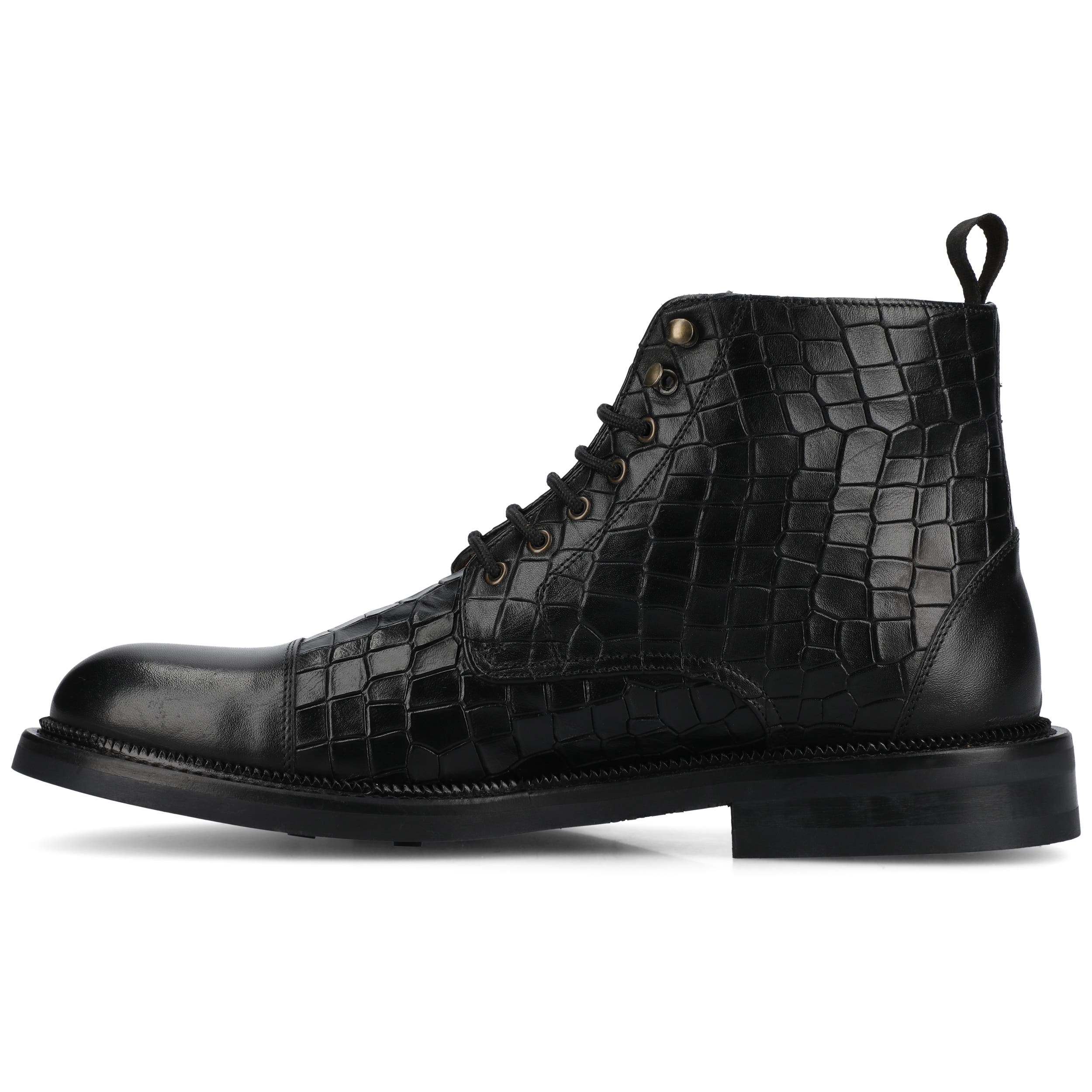 TAFT Men's Rome Dress Boot, Alternate, color, Croco/Black