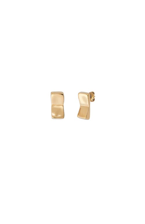 Unode50 Rectangular Plate Earrings In Gold