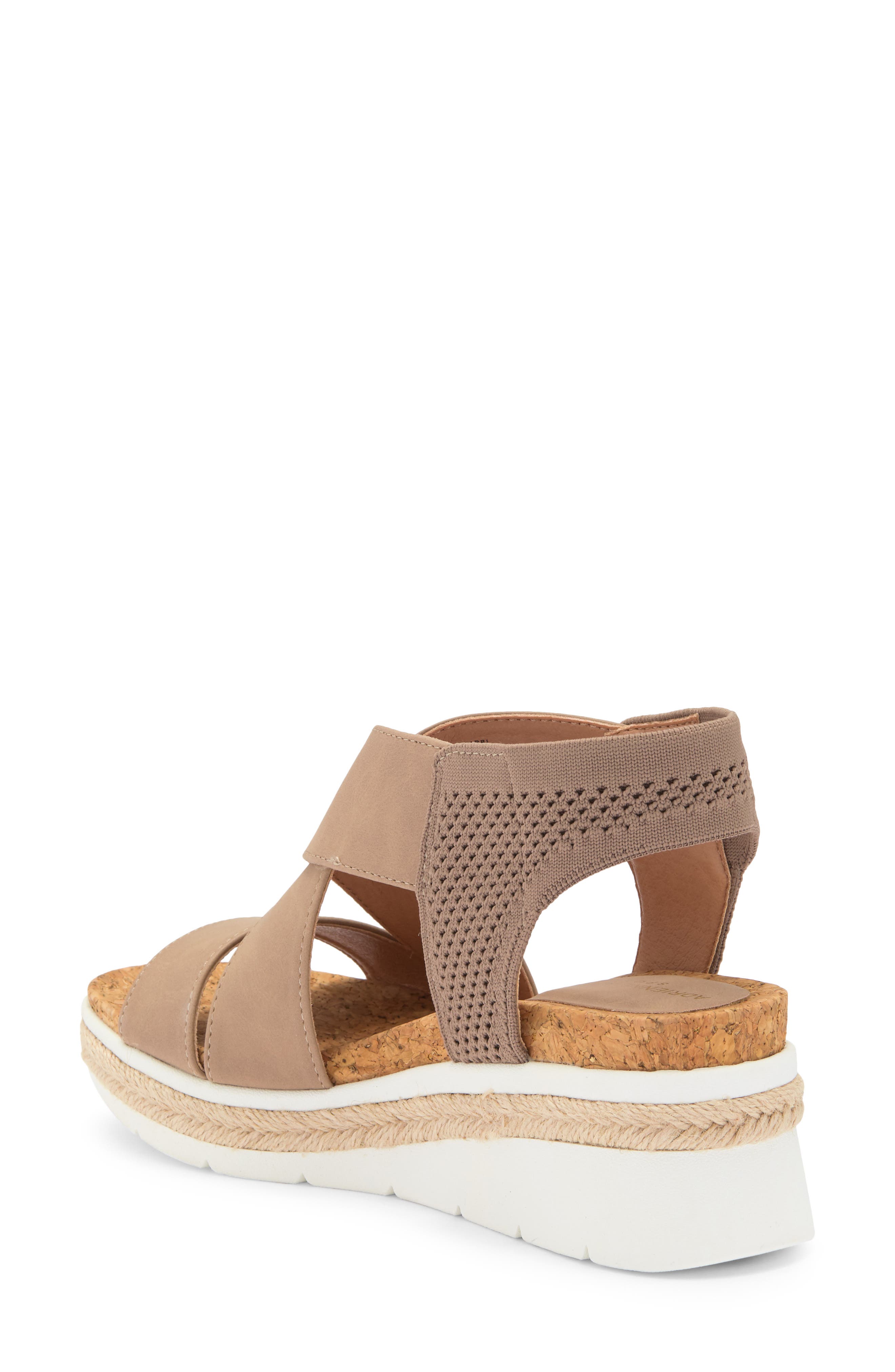 Adrienne Vittadini Carri Platform Wedge Sandal, Alternate, color, Lt Taupe-Bs