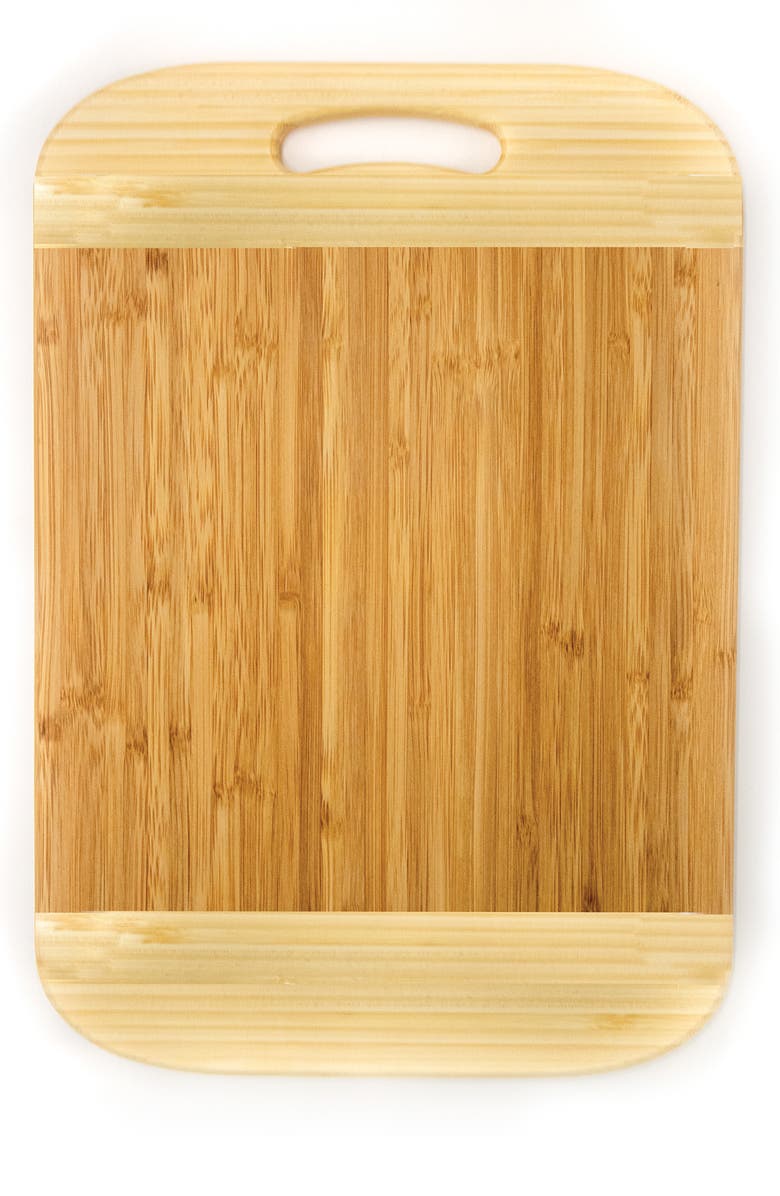 BergHOFF Bamboo Rectangular Handled Two-Tone Cutting Board, Main, color, Brown