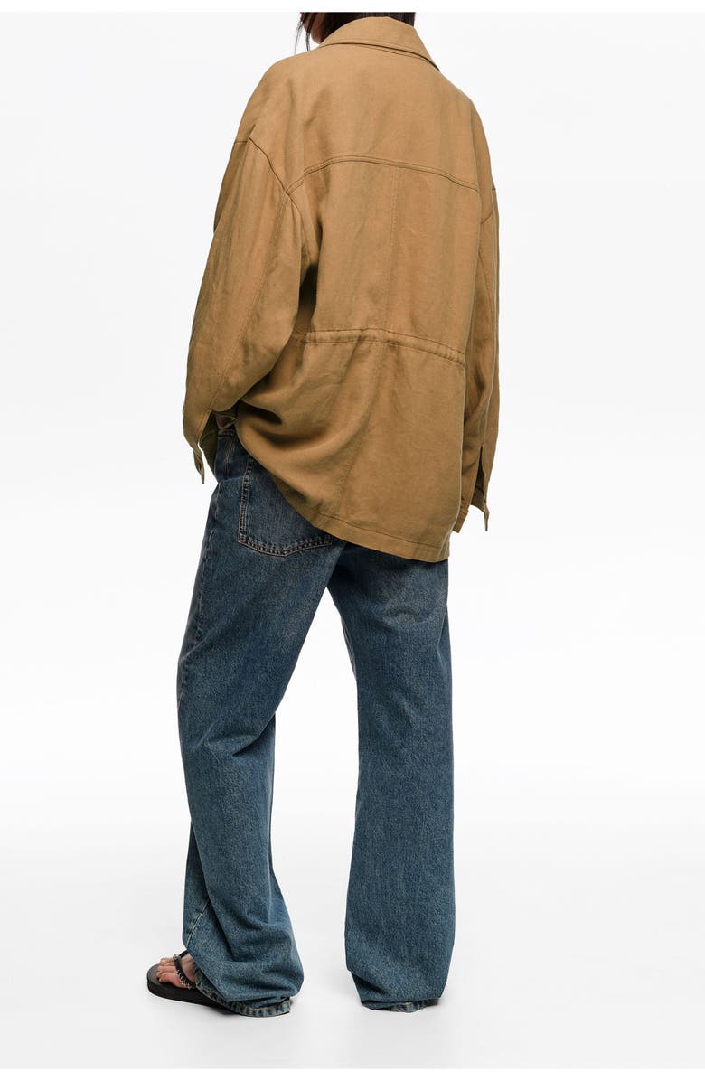 Bimba y Lola Jacket With Adjustable Waist, Alternate, color, Camel