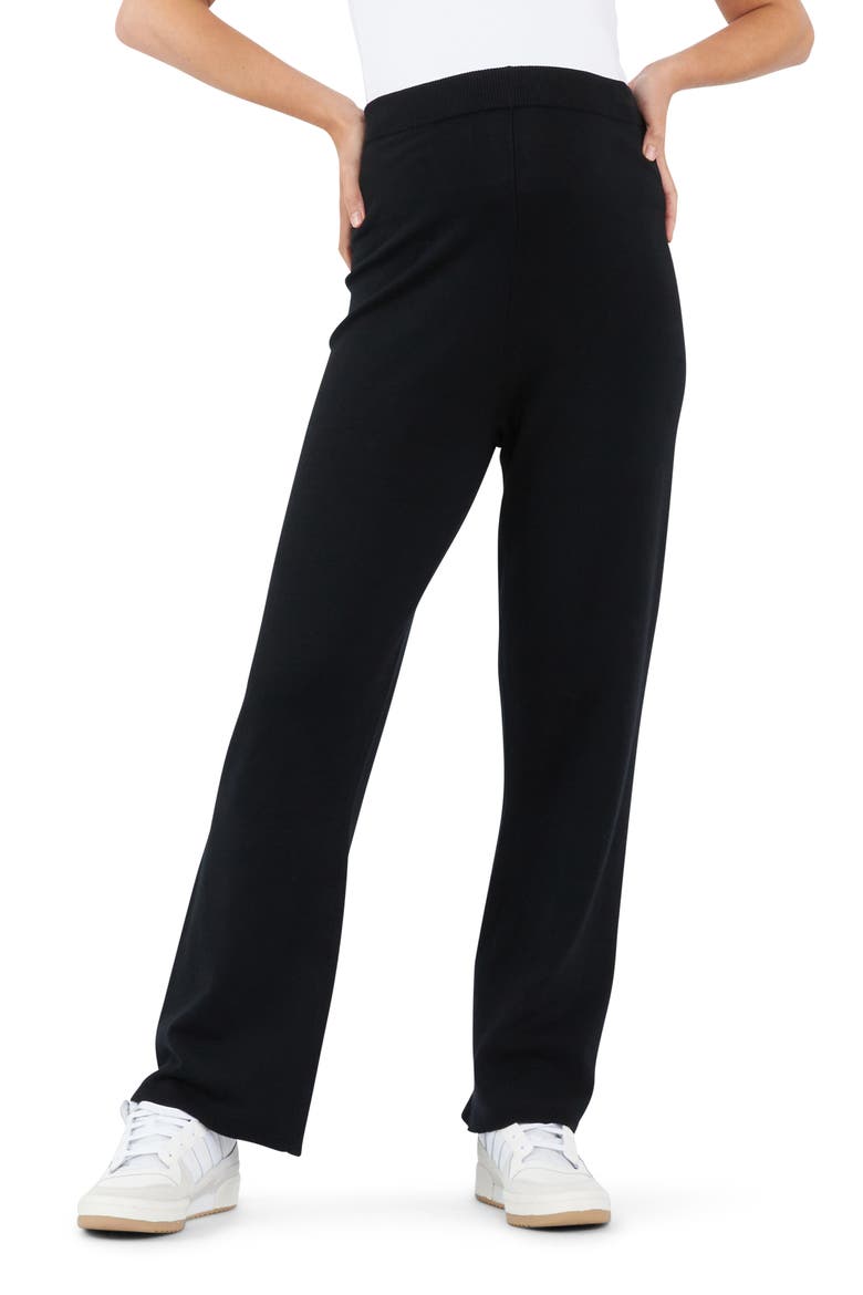Rylan Knit Straight Leg Maternity Pants, Main, color, BLACK